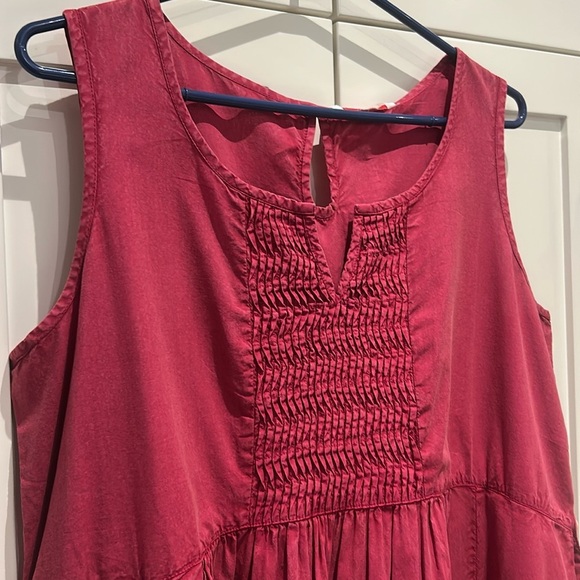 April Cornell Razzy Cotton Sleeveless Jumper Dress Raspberry Flowy Size L NEW - Picture 4 of 17